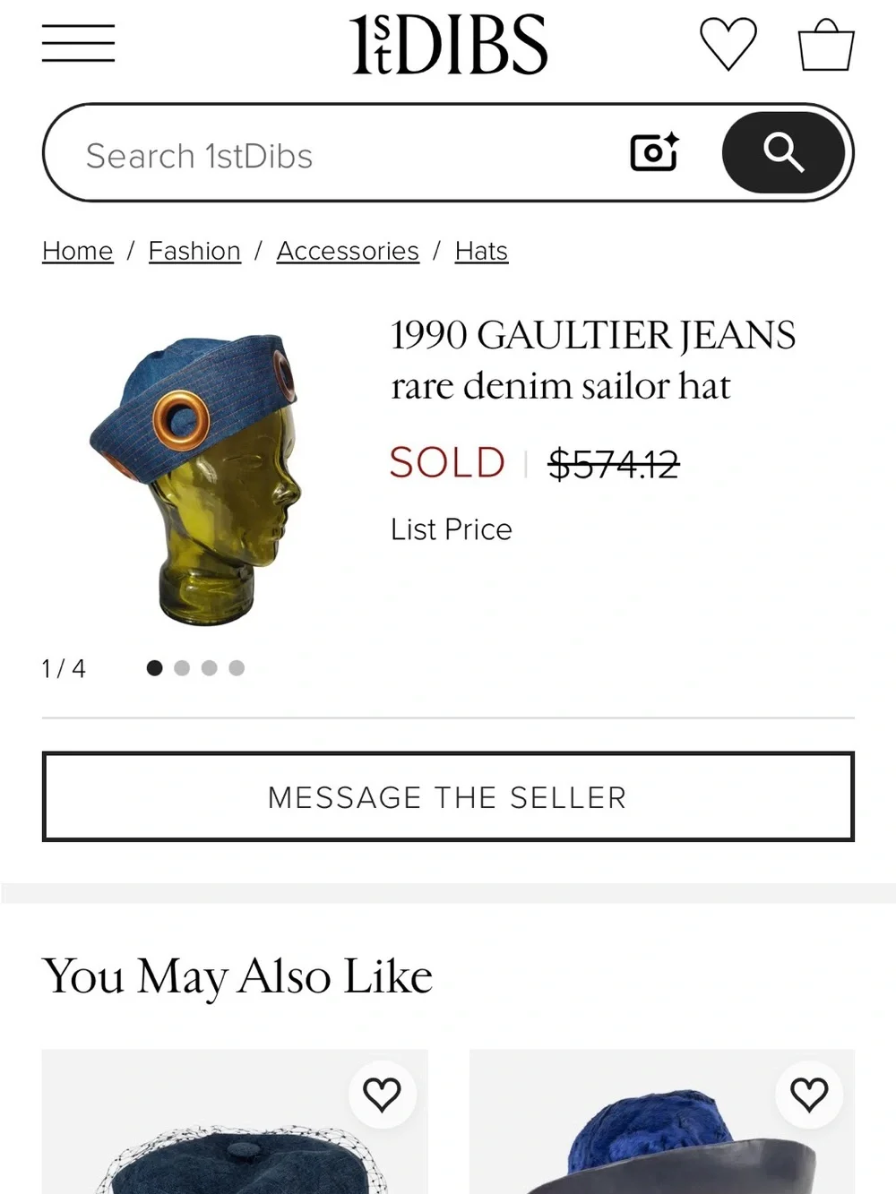 Gaultier 1990 RARE Sailor Cap - Cotton
